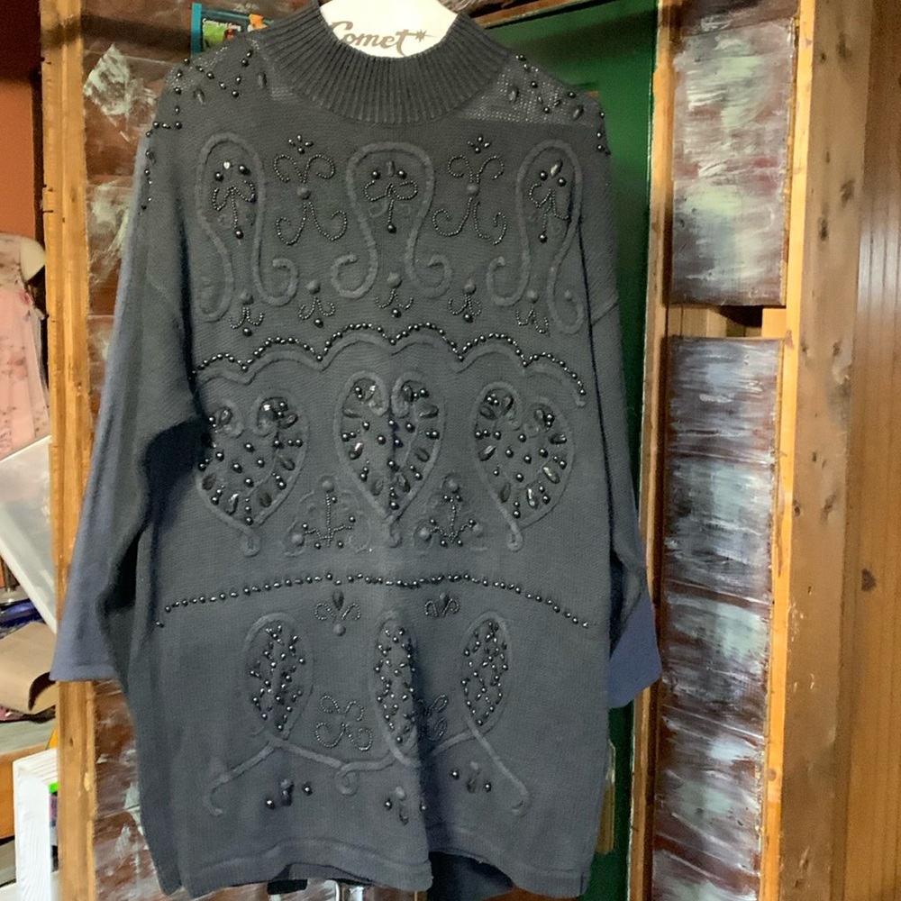 Beaded crochet sweater